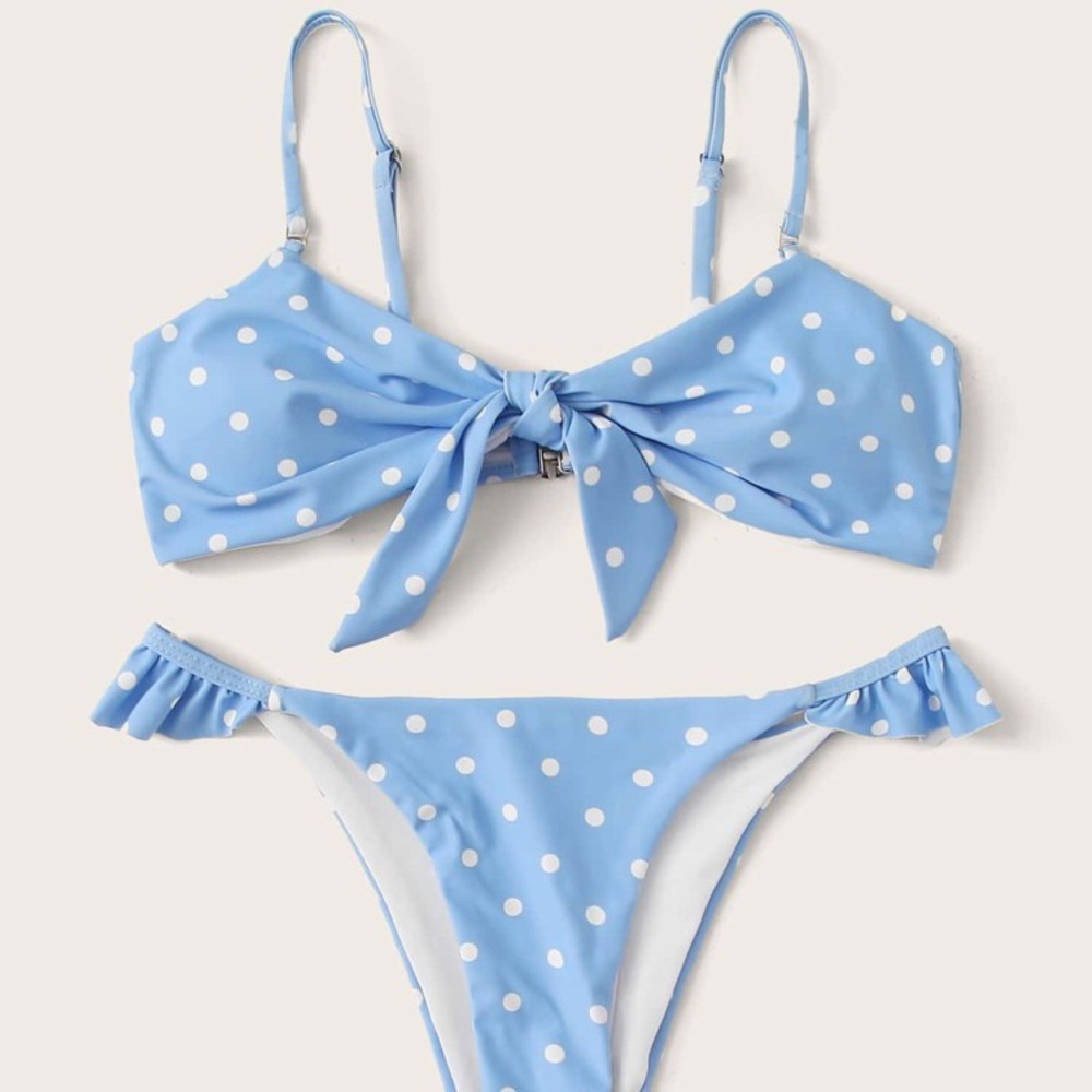 🏝 NWT Powder blue polka dot bikini - Picture 4 of 7